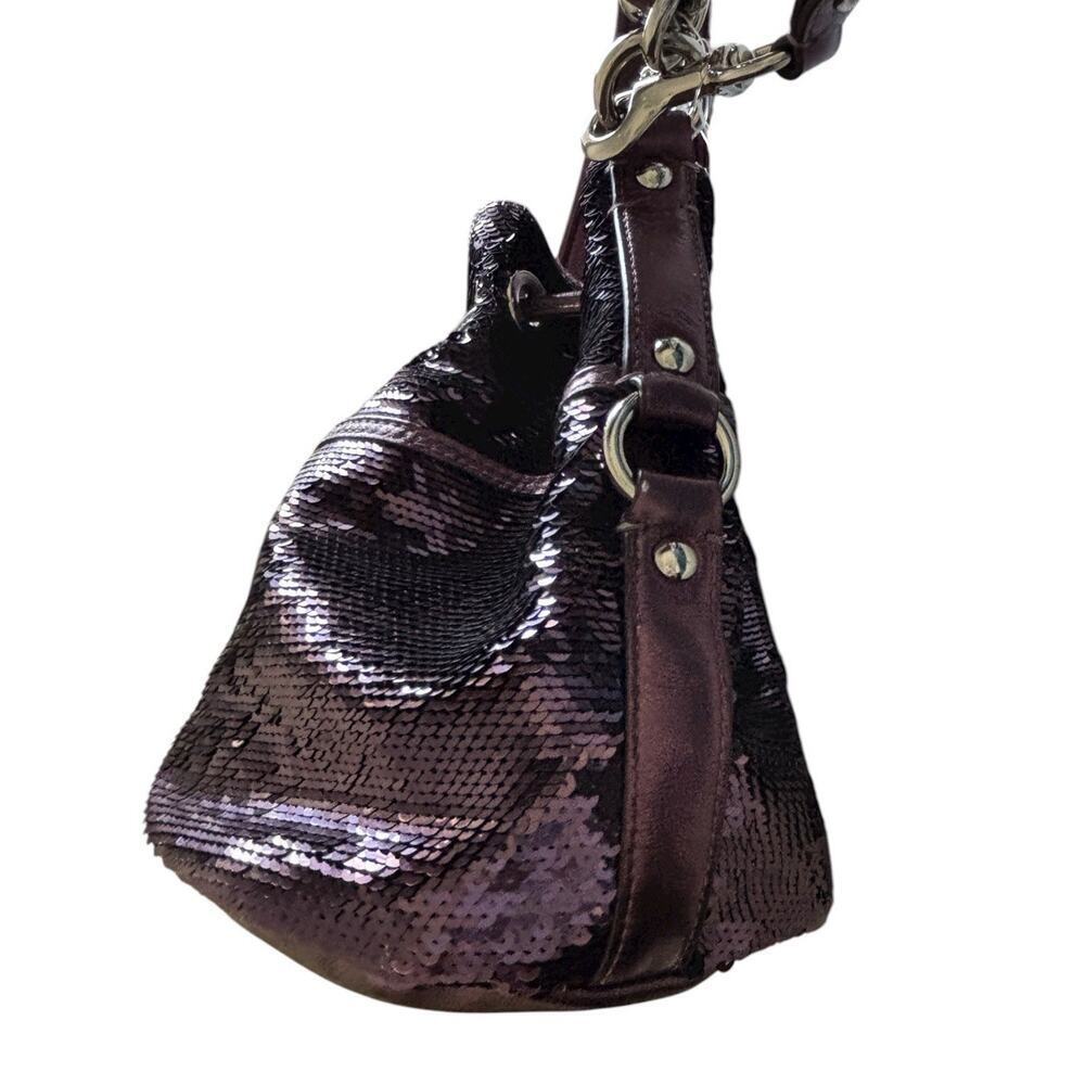 Coach Poppy Special Edition Sequins Amethyst Cinch Drawstring Bucket 17906 NWT - Picture 6 of 14